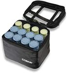 Conair Instant Heat Compact Hot Rollers w/Ceramic Techology; Black Case with Blue and Green Rollers, 12 Count