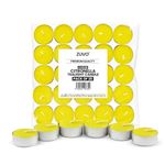 Citronella Tea Lights Candles (25 Pack) - 4 Hour Burn Tea Lights - Anti Mosquito Citronella Candles - 3.8 x 2.3 cm - 4hr - Zuvo [Energy Class A++], Yellow