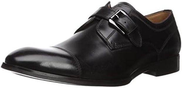 Steve Madden Men's Covet Monk-Strap Loafer, Black Leather, 9