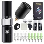 Dragonhawk Tattoo Kit, Tour Y23 Wireless Tattoo Kits Replaceable B2 Battery Tattoo Pen Machine Gun Kit with 6 Strokes Length Change for Beginner & Pro Aritsts Women Beauty