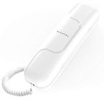 Alcatel T06 Modern Landline Phone Corded Telephone - Compact Design for Wall or Desk (White)