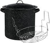 Granite Ware Enamel on Steel 15.5-Quart Water Bath Canner with lid & Jar Rack, Multiuse Pot, Resistant & Easy to Clean