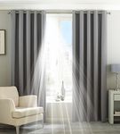 Riva Home Eclipse Blackout Eyelet Curtains, Polyester, Silver, 46 x 72 (117 x 183 cm)