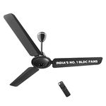 atomberg Efficio Alpha 1200mm BLDC Ceiling Fan with Remote Control | BEE 5 star Rated Energy Efficient Ceiling Fan | High Air Delivery with LED Indicators | 2 Year Warranty (Gloss Black)