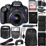 Canon EOS 4000D DSLR Camera with EF-S 18-55mm f/3.5-5.6 III Lens with Deluxe Accessory Bundle - Includes: Spare Battery - Digital Slave Flash - Wired Remote - Camera Carry Case and Much More