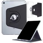 Compatible with iPad Mini-6 (8.3'') 2021 Case, DMaos Magnetic Detachable Smart Cover, 360° Rotation Foldable Stand - Black