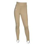 LeMieux Pull On Jodhpurs for Girls & Young Riders - Equestrian Riding Tights - Full Seat Youth Horseback Riding Gear (Beige / 13-14 Years)