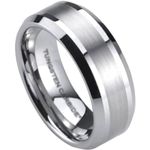 BESTTOHAVE Mens Tungsten Carbide Wedding Engagement Scratch Resistant 8mm Band Ring size S