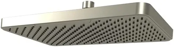 Sparkpod 12 Inch Rectangle Rain Shower Head - Ceiling or Wall Mount Rainfall Shower Head - Large Coverage - Brass Ball joint with 360° adjustment - Tool Free Installation (Elegant Brushed Nickel)