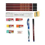 Nataraj Writing Kit|5 Pencils|1 Filly Sharpener|1 Pouch Of 5 Pebbles Erasers|1 Itip Gel Pen|1 Classic Ball Pen|1 15Cm Scale|1 Pasto Eraser|Portable Kit|Academic Kit|Ideal For Gifting, Ink black