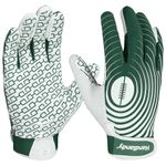 Football Gloves Youth, Padded Football Gloves for Boys, Sticky Receiver Gloves and Enhanced Performance for Kids, Green XS