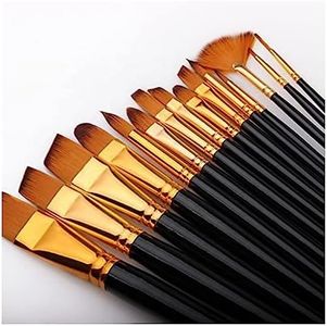 Twizzle Art brush set for artists, Painting Brushes Set of 12 Professional Round Pointed Tip Nylon Hair Artist Acrylic Paint Brush for Acrylic/Water colour/Oil Painting