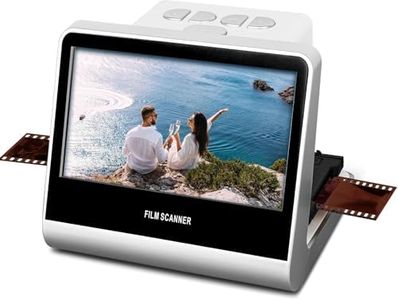 22MP Film Scanner with 5 Inch LCD Screen, Digital Negatives Film and Digitizer Built-in 16GB Memory Converts B&W/135/110/126 KPK Negative and Super 8/Monochrome Slides into JPEG Photos White