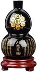 Jefuzh 天然黑曜石葫芦福禄摆件六字真言心经平安五福大悲咒家居玄关摆设-JZHMZGCJZZSYXGS-66749