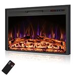 Rodalflame Electric Fireplace Inserts with Touch Screen & Remote Control, Timer, 750/1500w, Black, 35 3/5 Inches Wide, 27 1/2 Inches High