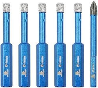 Diamond Drill Bit - BRSCHNITT 1/4 Inch Masonry Drill Bits Set for Porcelain Tile Ceramic Stone Granite Marble,Hex Shank Diamond Hole Saw Drill Bit(6pcs/Pack)