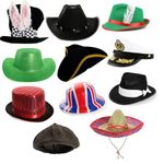 PACK OF 11 PARTY PHOTO BOOTH PROP HATS. NOVELTY FANCY DRESS HEADWEAR. FUNNY HATS FOR BIRTHDAYS, GRADUATIONS, WEDDINGS, & PARTIES. SIZE: PACK OF 11