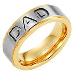 Willis Judd Men's DAD Titanium 7mm Ring Engraved Love You Dad with Gift Pouch, Copper,Titanium,Metal,Steel