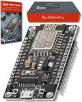 AZDelivery NodeMCU WiFi Lolin V3 ESP8266 ESP-12F Internet Development Board Module (32mbit) Flash Memory Chip Series Port Adapter with CH340 compatible with Arduino Including E-Book! (Pack of 5)