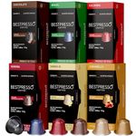 Bestpresso Coffee for Nespresso Original Machine 120 pods Certified Genuine Espresso Variety Pack Pods Compatible with Nespresso Original (Flavored and Dark Roast)