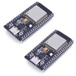 ESP32 ESP-WROOM-32 NodeMCU Development Board, USB Type-C, WLAN WiFi + Bluetooth Dual Core Microcontroller for Arduino IDE, Silicon CP2102 USB Bridge, 2PCS (38 PINS)