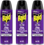 Raid Flea Carpet & Room Spray, Defense System for Fleas & Ticks, 16-Ounce Spray (Pack of 3)