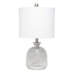 Elegant Designs Textured Glass Table Lamp, White