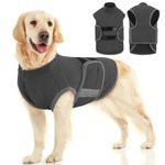 IECOii Dog Anxiety Vest,Comfy Dogs Calming Jacket,Adjustable Relief Coat for Dog Anti-Anxiety Pet Jacket for Thunderstorm,Firework, Separation,Travel,Vet Visits,Pet Calming Shirt,Keep Dogs Calm,Grey,L