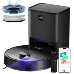 MONSGA Robot Vacuum with Mop, 5000Pa Strong Suction, Lidar Navigation Robotic Vacuum with 3.5L Self-Empty Station, 180mins Runtime, APP/Remote/Voice Control, for Hard Floors and Carpets