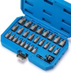 CASOMAN 27PCS Double Head Screw Extractor Set, Multi-Spline Rounded Bolt Remover tool with 3/8" Inch Drive Hex-Head, Easy Out Bolt Extractor kit for Removing Damaged Studs, Bolts, Screws