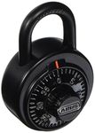 ABUS 78950 78/50 KC Locker Dial Combination Padlock Override, Key Blank-508A, Black, 2 inch