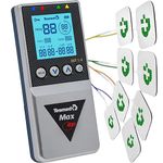 TESMED Max 830: Professional Muscle Stimulator with TENS/EMS/Massage Programs with Sequential Stimulations, 4 Channels, 115 Programs (20 Customizable), Rechargeable, 20 Electrodes Included