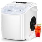 COWSAR Ice Maker Countertop, Portable Ice Machine with Self-Cleaning, 26.5lbs/24Hrs, 9 Bullet Ice Cubes in 6 Mins, Ice Basket and Scoop, Ideal for Home, Kitchen, Bar, Camping, White