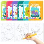 THE TWIDDLERS - 24 Pack 6 Themes Bulk Mini Coloring Books for Kids Ages 3+| Farm Animals Birds Sea Crawlies Dinosaur Coloring Book Party Favor, Classroom Activity Books