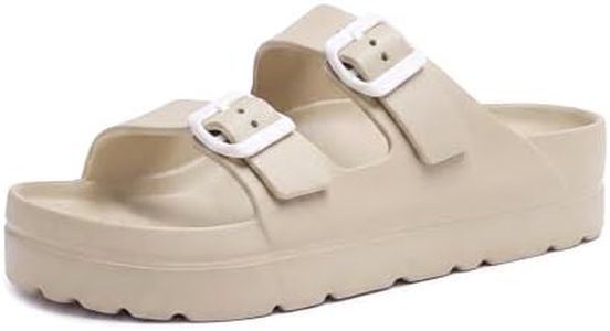 Women Platform Sandals with Arch Support, Adjustable Buckle EVA Orthotic Sandal, Comfort Foam Slide Lightweight Thick Soles