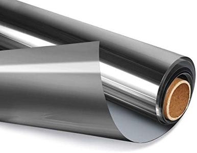 HIDBEA One Way Privacy Window Film, Daytime Mirror Reflective Heat Control UV Sun Blocking Non-Adhesive Static Cling Window Tint for Home and Office(Black-Silver, 41.3 Inch x 13.1 Feet)