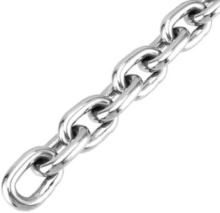304 Stainless Steel Chain 1/6 in x 6.5 ft, Strong and Durable Heavy Duty Metal Chain, Thick Steel Chain for Hanging Plant, Pet, Anchoring, Towing for Bicycles, Moped, Capacity 500lbs