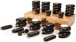 Master Massage 40pcs Professional Hot Stone Set for Body Massage with Bamboo Box