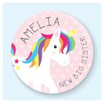 Personalised Unicorn Big Sister Badge