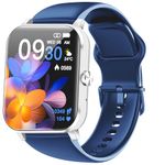 Blue Smart Watch for Men Women with Bluetooth Call