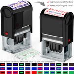 Bertiveny Custom-Date-Stamps Self Inking Stamp Personalized-Date-Stamp with Siganture Self-Inking Heavy Duty Date Stamper for Office Business,2-Color Ink Pads - Many Colors & Fonts (1 pcs Date Stamp)