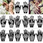 XMASIR 14 Sheets 7 Pairs Henna Tattoo Stencil Kit for Women girl, Reusable Arabian Temporary Tattoo Stencil Flower Tattoo Stickers for Body Paint