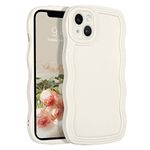 YINLAI for iPhone 13 Case Cute Curly Wave Frame Design Slim Soft TPU Bumper Shockproof Protective Phone Case iPhone 13 6.1 Inch, Stone