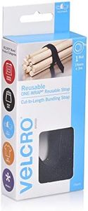 VELCRO Brand ONE-WRAP Reusable Bundling Ties – Adjustable Fasteners for Keeping Cords and Cables Tidy – Cut-to-Length Roll, 19mm x 3m, Black