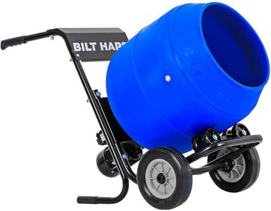 BILT HARD Cement Mixer 4 Cu.Ft. Portable Electric Poly Drum Concrete Mixer, Heavy Duty Power Cement Mixing Machine for Mortar, Stucco and Fodder