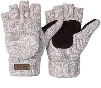 Winter Knitted Convertible Fingerless Gloves Wool Mittens Warm Mitten Glove for Women and Men