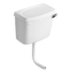 Low Level White Ceramic Toilet Cistern with Fittings Inlet Side Left & Right WC