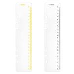 2 Pack A5 6 Holes Page Marker Ruler Plastic Binder Ruler Divider Ruler for Journal Magazine Notebook (GRuler, A5)