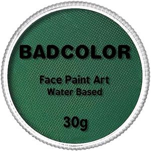 Dark Green Face Body Paint(30gm), Water Activated Face Painting Kit for Kids & Adults Party, Halloween facepaint SFX Makeup Kit for Monster Witch Orcs Hulk Hunting Camo Costumes Cosplay