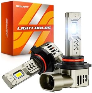 SEALIGHT 9005 LED Bulbs, 1000% Brightness 9005/HB3 High/Low Driving or Head light Bulbs, 6500K Cool White, Plug and Play, IP68 Waterproof, Pack of 2